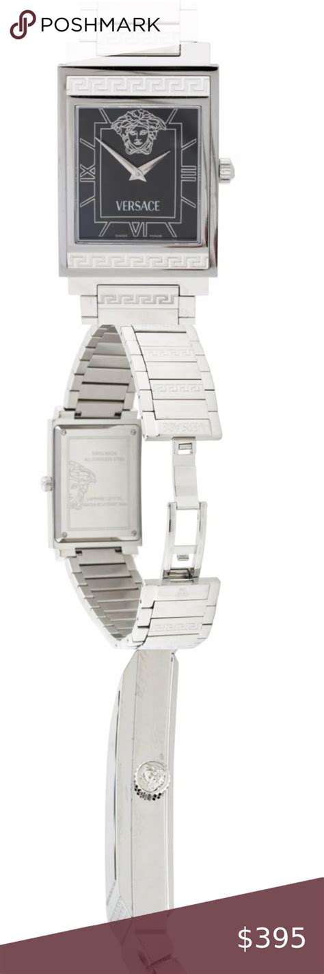 versace landmark mens engraved bezel stainless steel watch costco